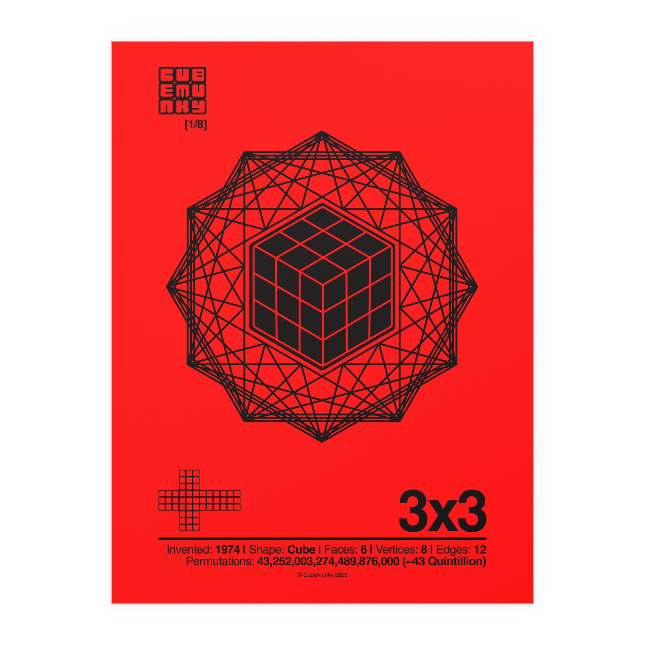 A1 Cubemunky GEO 3x3 Cubing Poster