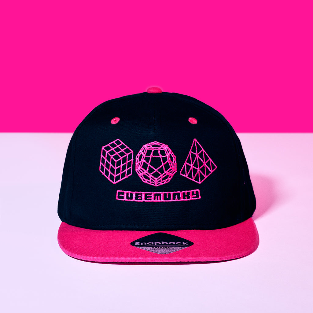 Cubemunky Cubed³ EMBROIDERED SNAPBACK CAP - MAGENTA