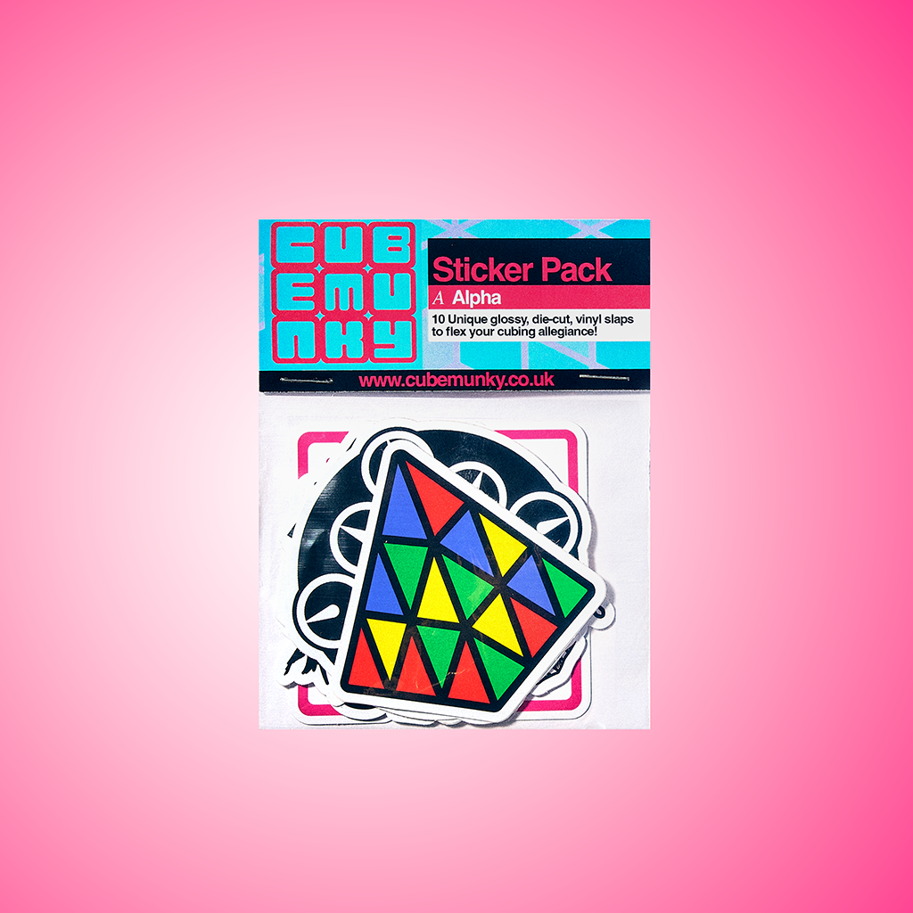 fun geometric cubing puzzle design vinyl die-cut stickers from cubemunky
