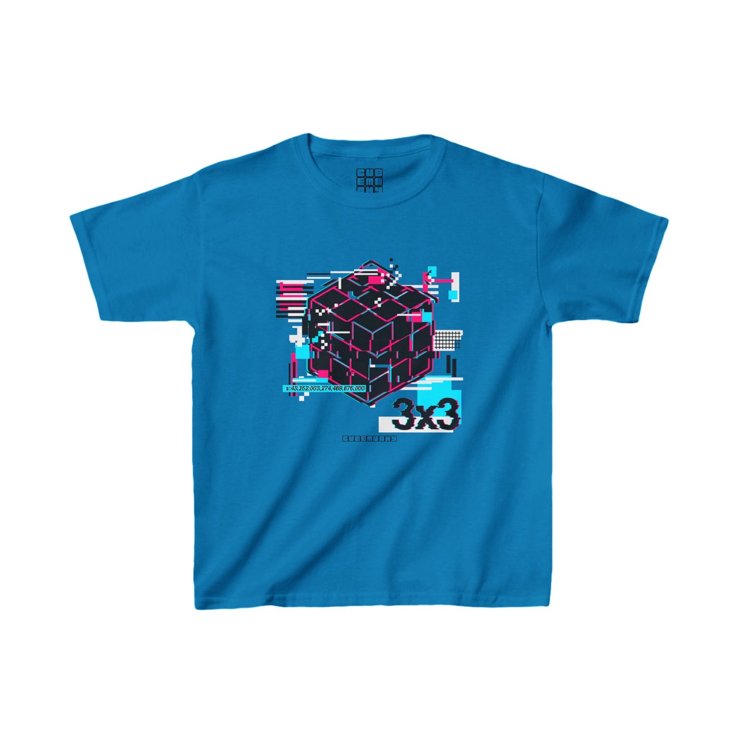 Cubemunky GLITCH 3x3 Cubing T-shirt  - UNISEX YOUTH