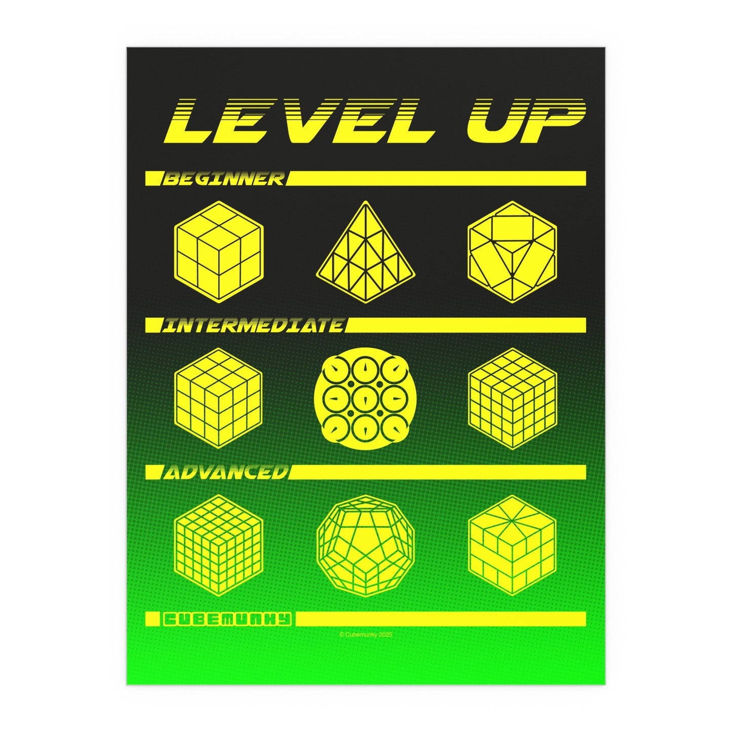 Cubemunky LVL UP Cubing Poster