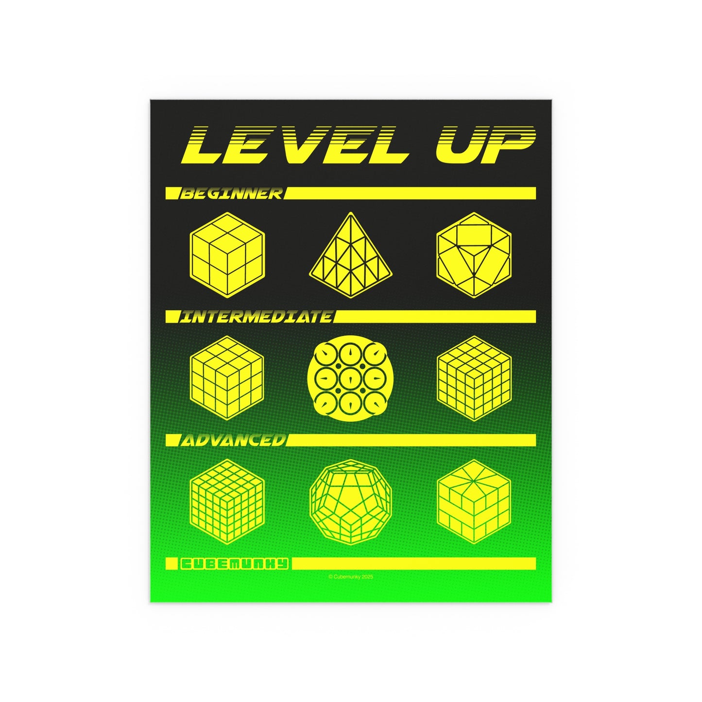 Cubemunky LVL UP Cubing Poster