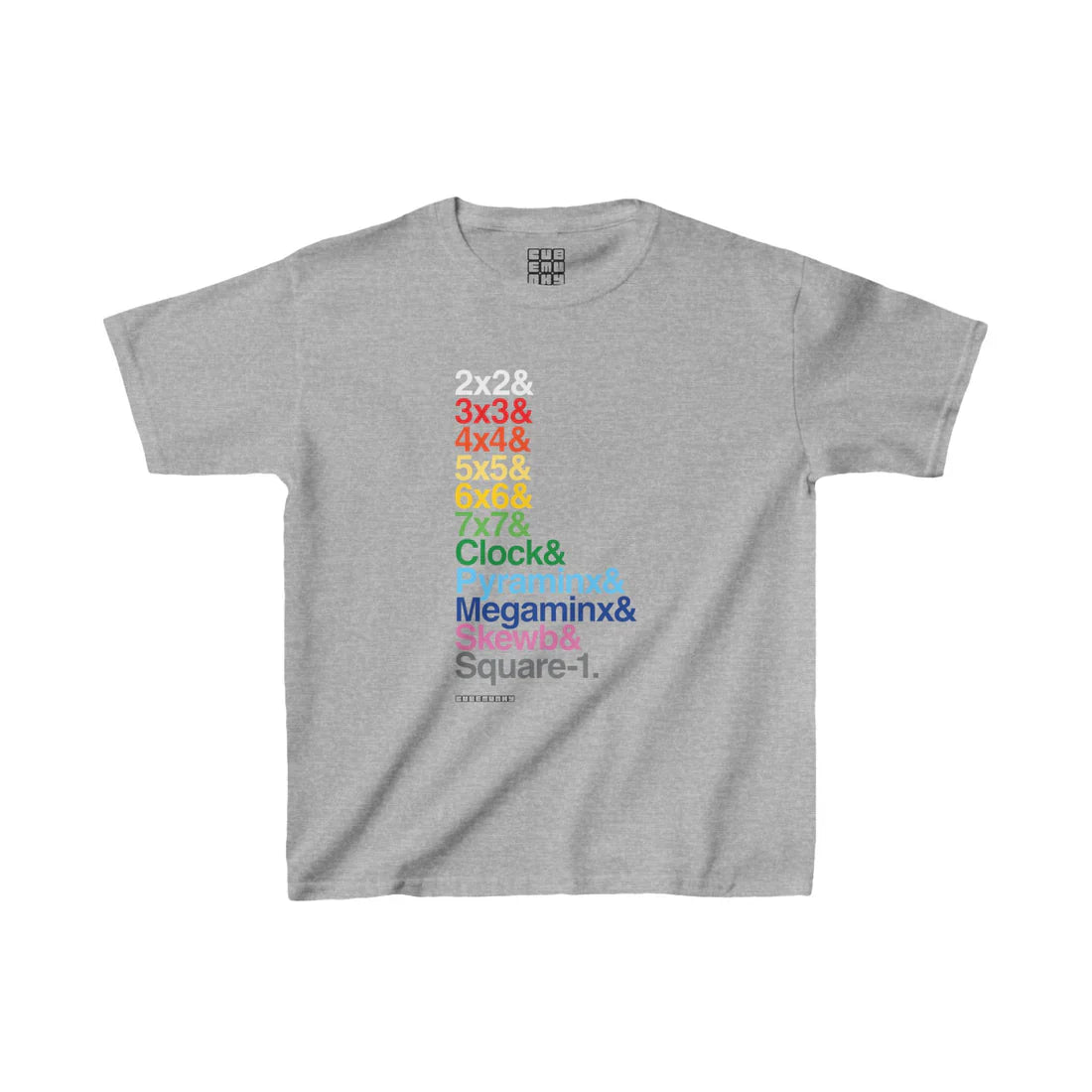 Cubemunky &List WCA Cubing Rainbow T-shirt - UNISEX YOUTH