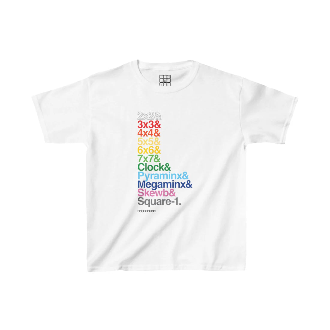 Cubemunky &List WCA Cubing Rainbow T-shirt - UNISEX YOUTH