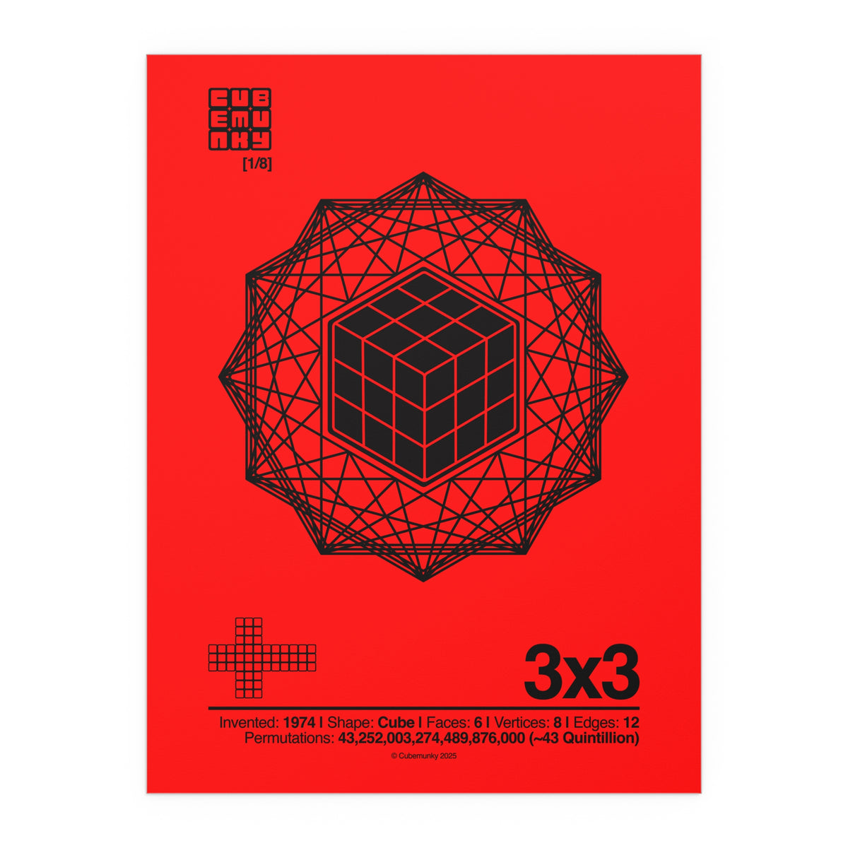 A1 Cubemunky GEO 3x3 Cubing Poster