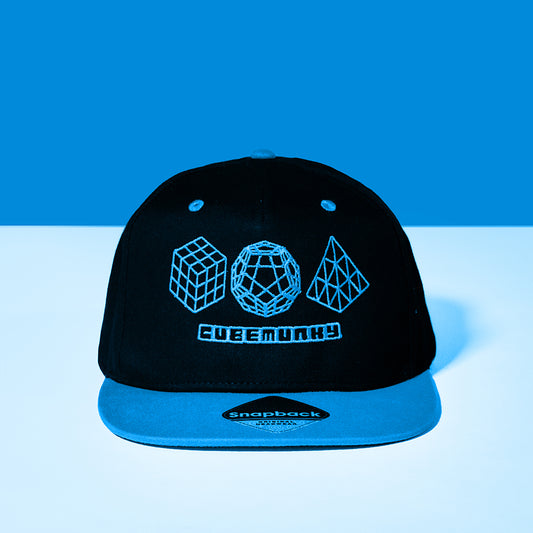 Cubemunky Cubed³ EMBROIDERED SNAPBACK CAP - BLUE